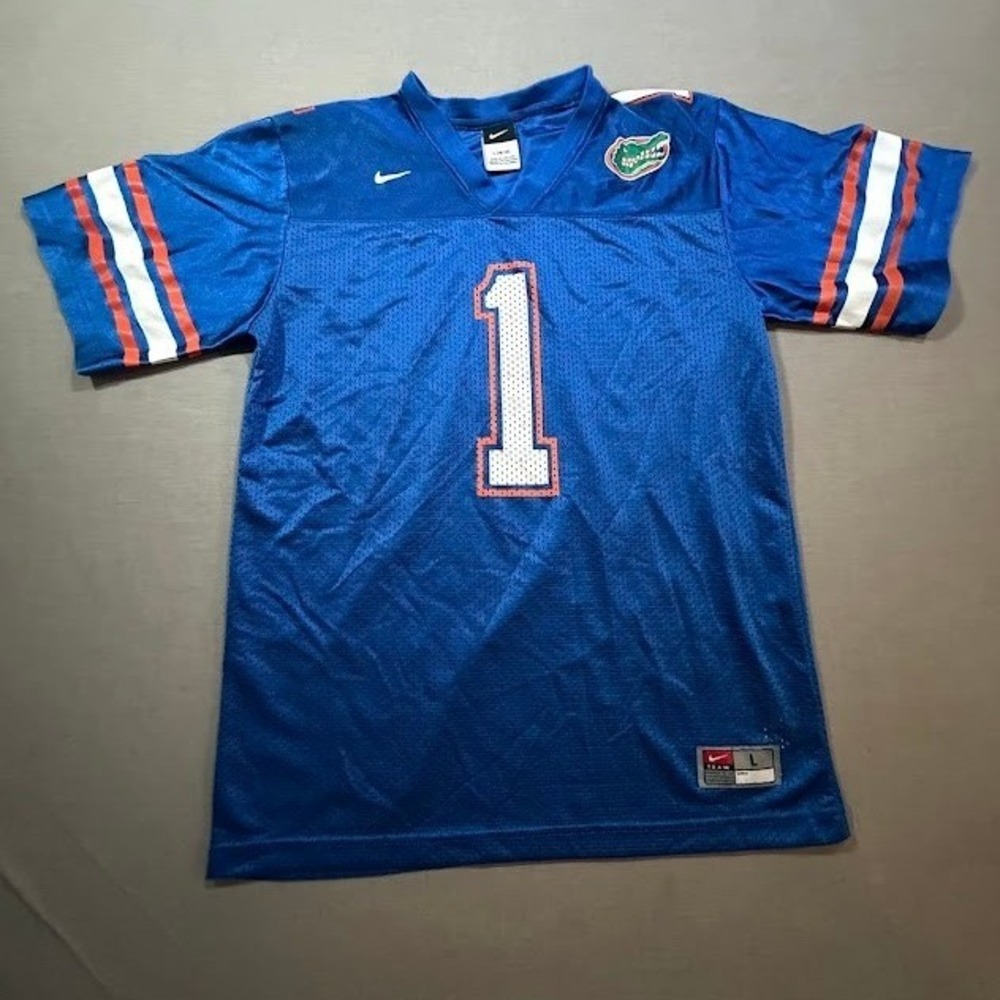 Nike Florida Gators Football Jersey Number 1 Youth Large Blue NCAA‎ Short Sleeve